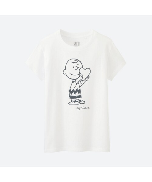 UNIQLO（ユニクロ）の「ピーナッツクルーネックT（半袖）（Tシャツ/カットソー・レディース・DARK ORANGE 28/WHITE 00・S/3XL/XXL/XS/L/XL/M）」の2枚目の写真