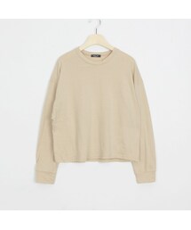 OLDMICKEY  | ラウンドネックドロップショルダールーズフィット長袖Tシャツ(P000BKKT)(Tシャツ/カットソー)