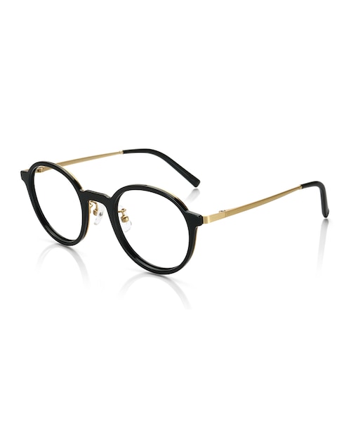 JINS（ジンズ）の「【Combination Airframe - K-MODE -】コンビネーション エアフレーム - Kモード -（メガネ・レディース・イエローデミ×ホワイトゴールド/ブラック×マットゴールド・Medium のみ 48□22-138○43）」の2枚目の写真