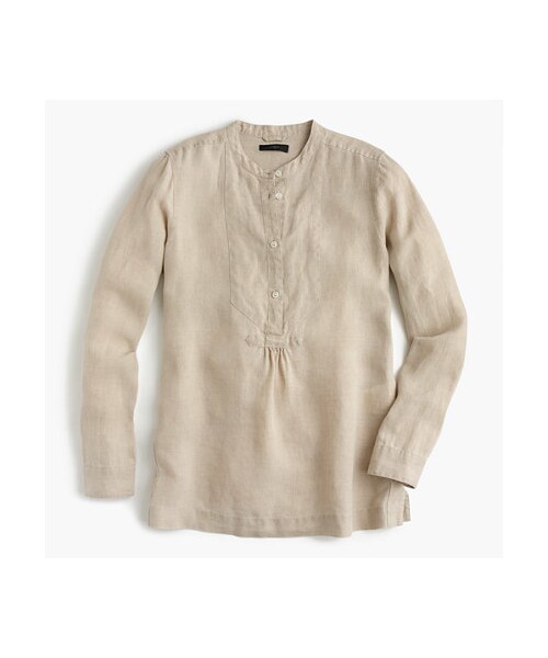 J.CREW（ジェイクルー）の「Popover shirt in Irish linen（トップス・レディース・aqua shadow/flax/neon orchid・0/00/000/2/4/6/8/10/12/14/16）」の2枚目の写真