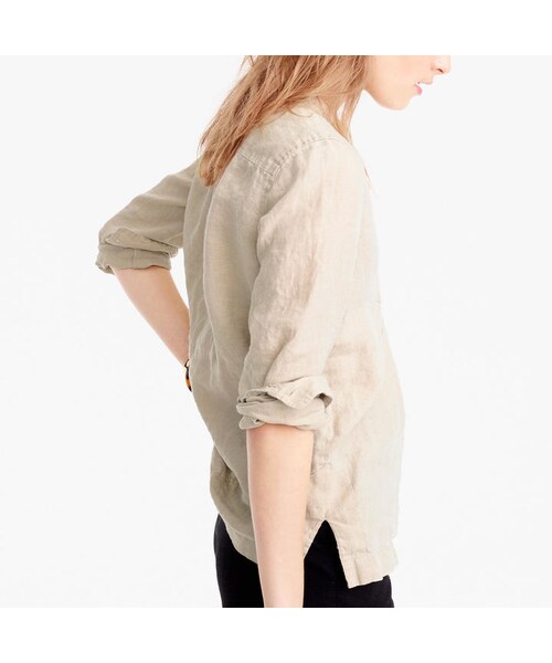 J.CREW（ジェイクルー）の「Popover shirt in Irish linen（トップス・レディース・aqua shadow/flax/neon orchid・0/00/000/2/4/6/8/10/12/14/16）」の4枚目の写真