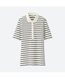 UNIQLO | リブボーダーポロシャツ（半袖）(ポロシャツ)