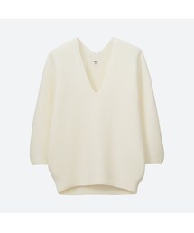 UNIQLO | コクーンシルエットVネックセーター（7分袖）(ニット/セーター)