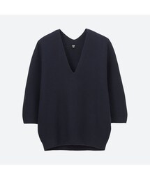 UNIQLO | コクーンシルエットVネックセーター（7分袖）(ニット/セーター)