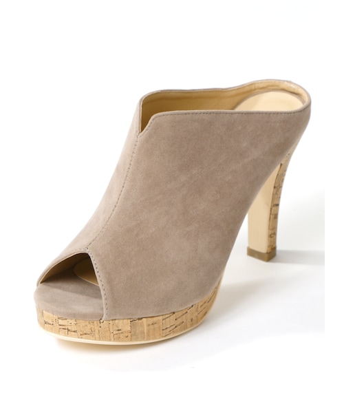 GRL（グレイル）の「オープントゥスエードサボ（サンダル・レディース・ブラック/ベージュ・24.5）」の2枚目の写真