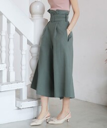 DHOLIC | ベルトSETリネンブレンドハイウエストワイドパンツ(その他パンツ)