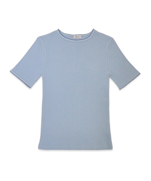 flower（フラワー）の「mini scallop T～ﾐﾆｽｶﾗｯﾌﾟﾃｨｰ（Tシャツ/カットソー・レディース・pink/white/blue/gray・FREE）」の4枚目の写真