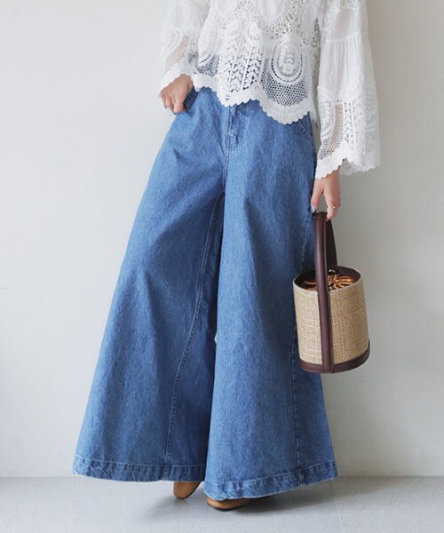 DHOLIC(ディーホリック)の「ハイウエストデニムワイドパンツ(デニムパンツ・レディース・S/M)」の1枚目の写真