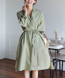 DHOLIC | ストラップSETリネン混スリットシャツワンピース(ワンピース)