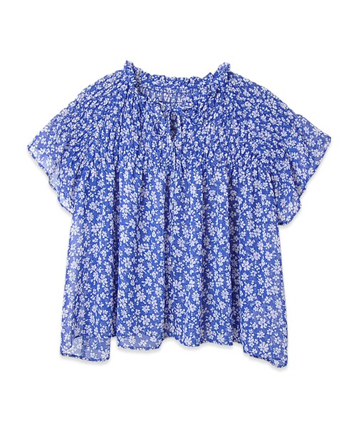 flower(フラワー)の「shirring flare blouse~シャーリングフレアブラウス(シャツ/ブラウス・レディース・gray/yellow/blue/black/brown・FREE)」の2枚目の写真