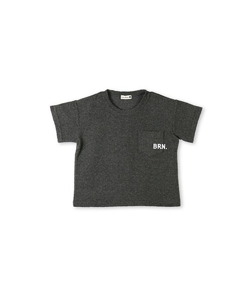 BRANSHES（ブランシェス）の「パイルビック半袖Tシャツ（Tシャツ/カットソー・キッズ・チャコールグレー/アイボリー・90～150）」の2枚目の写真