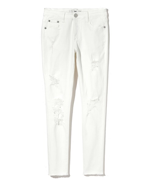 GRL(グレイル)の「カットオフスストレッチクラッシュスキニーパンツ(その他パンツ・レディース・ブラック/ホワイト・XS)」の2枚目の写真