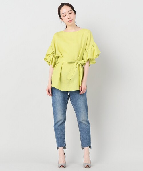 plage ダスティリネン 袖フリルブラウス plage（プラージュ）の「ダスティリネン 袖フリルブラウス（）」 - WEAR