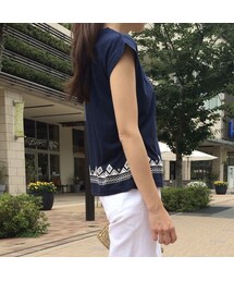 copine | 発泡プリントフレンチスリーブＴシャツ【クリックポスト対象商品】(Tシャツ/カットソー)