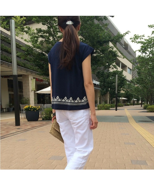 copine（コピン）の「発泡プリントフレンチスリーブＴシャツ【クリックポスト対象商品】（Tシャツ/カットソー・レディース・その他）」の4枚目の写真