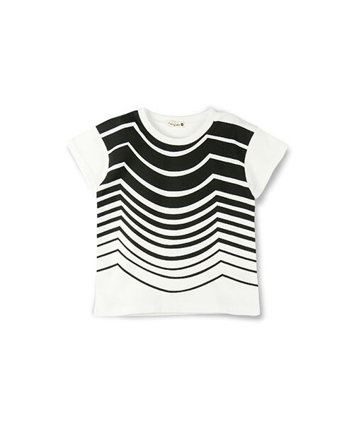 BRANSHES（ブランシェス）の「変形ボーダー半袖Tシャツ（Tシャツ/カットソー・キッズ・ミックス/ブラック・90～150）」の2枚目の写真