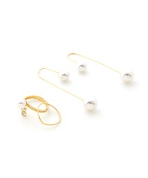 GRL | 真鍮リング2点×パールピアスセット(ピアス（両耳用）)