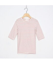 OLDMICKEY  | ラウンドネックボーダースリムフィット半袖トップス(P000BKLV)(Tシャツ/カットソー)