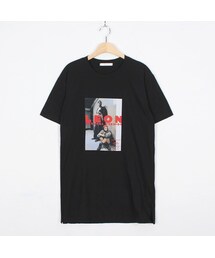 OLDMICKEY  | イラストプリントサイドスリットオーバーフィット半袖Tシャツ(P000BKLW)(Tシャツ/カットソー)