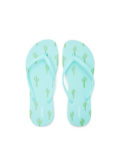 FOREVER 21（フォーエバー トゥエンティーワン）の「サボテンビーチサンダル（その他・レディース・BLACK/MINT・S/M/L）」の5枚目の写真