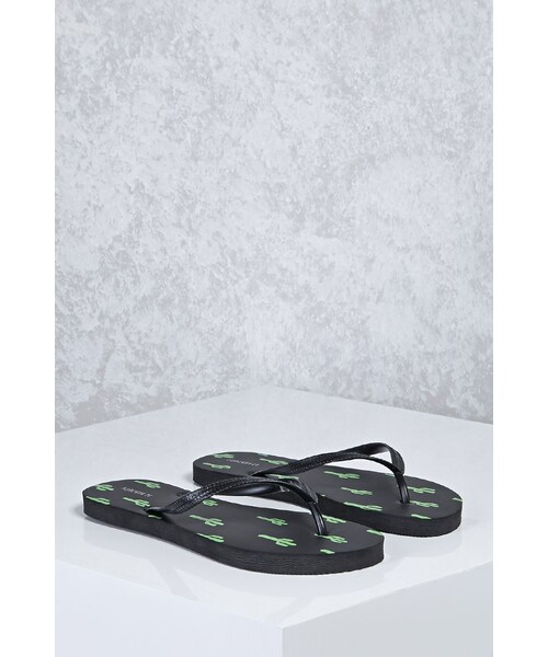 FOREVER 21（フォーエバー トゥエンティーワン）の「サボテンビーチサンダル（その他・レディース・BLACK/MINT・S/M/L）」の4枚目の写真