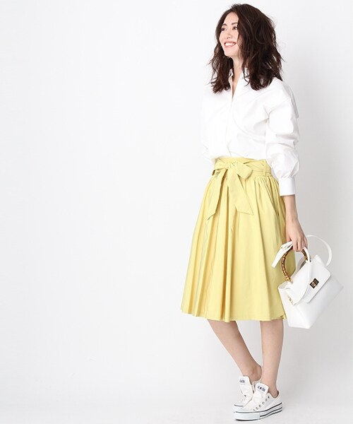 Andemiu（アンデミュウ）の「スタイルセレクトブラウス（トップス・ホワイト/ベージュ/ライトブルー）」の8枚目の写真