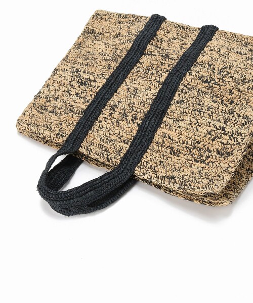 Spick & Span（スピックアンドスパン）の「ラフィアスクエアビッグトートバッグ（バッグ・ブラック/フリー/取り寄せ）」の6枚目の写真