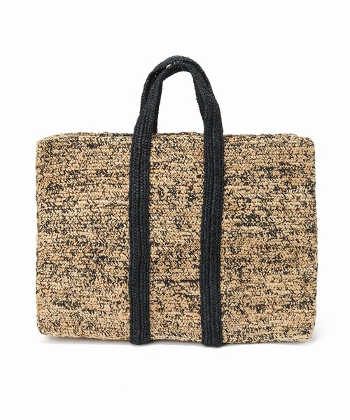Spick & Span（スピックアンドスパン）の「ラフィアスクエアビッグトートバッグ（バッグ・ブラック/フリー/取り寄せ）」の3枚目の写真