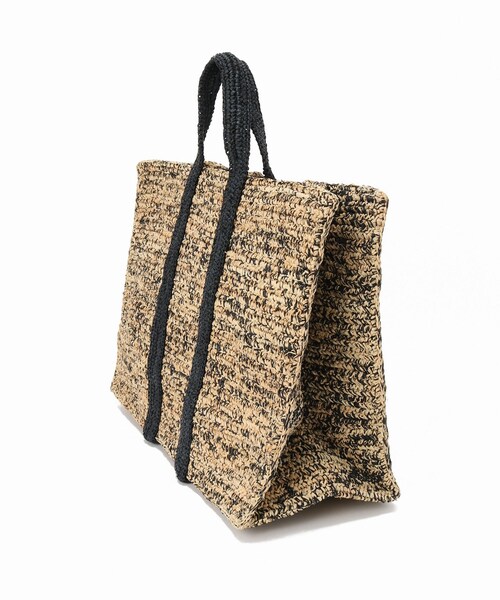 Spick & Span（スピックアンドスパン）の「ラフィアスクエアビッグトートバッグ（バッグ・ブラック/フリー/取り寄せ）」の4枚目の写真