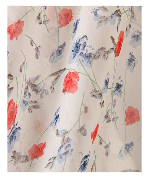 INGNI（イング）の「花柄シフォン楊柳ガウン（ジャケット/アウター・レディース・ｵﾌﾎﾜｲﾄ/ｸﾛ/ﾏｽﾀｰﾄﾞ・M）」の8枚目の写真