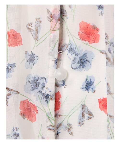 INGNI（イング）の「花柄シフォン楊柳ガウン（ジャケット/アウター・レディース・ｵﾌﾎﾜｲﾄ/ｸﾛ/ﾏｽﾀｰﾄﾞ・M）」の7枚目の写真