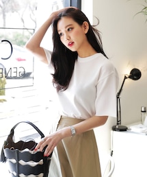 DHOLIC | 4COLORSショートスリーブニットTシャツ(Tシャツ/カットソー)