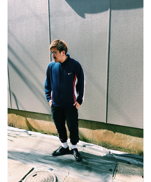キュウリガン（キュウリガン）の「【日本製】NIKE ネイビー ノーカラーXLトラックジャケット（ジャージ・メンズ・その他）」の7枚目の写真