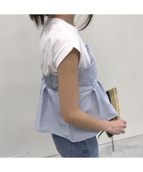 copine(コピン)の「タックフレアビスチェドッキングTシャツ(2color)【クリックポスト対象商品】(Tシャツ/カットソー・レディース・その他)」の3枚目の写真