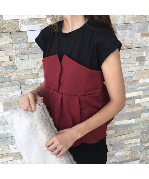 copine(コピン)の「タックフレアビスチェドッキングTシャツ(2color)【クリックポスト対象商品】(Tシャツ/カットソー・レディース・その他)」の9枚目の写真