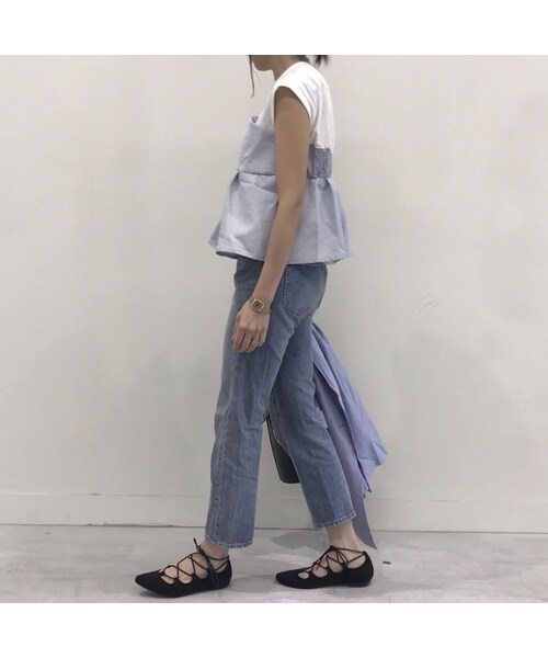 copine(コピン)の「タックフレアビスチェドッキングTシャツ(2color)【クリックポスト対象商品】(Tシャツ/カットソー・レディース・その他)」の4枚目の写真