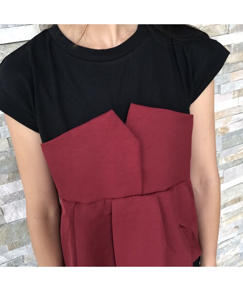 copine(コピン)の「タックフレアビスチェドッキングTシャツ(2color)【クリックポスト対象商品】(Tシャツ/カットソー・レディース・その他)」の10枚目の写真