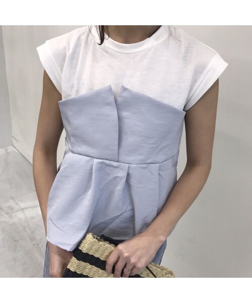 copine(コピン)の「タックフレアビスチェドッキングTシャツ(2color)【クリックポスト対象商品】(Tシャツ/カットソー・レディース・その他)」の5枚目の写真