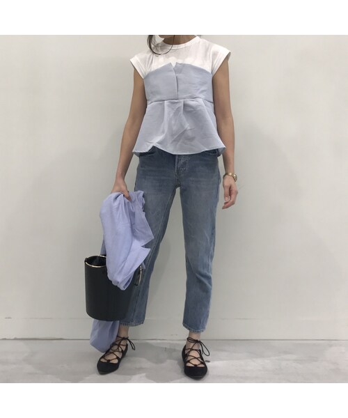 copine(コピン)の「タックフレアビスチェドッキングTシャツ(2color)【クリックポスト対象商品】(Tシャツ/カットソー・レディース・その他)」の7枚目の写真