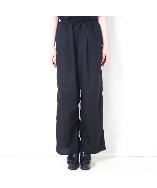 NICK NEEDLES（ニックニードルズ）の「NICK NEEDLES / COTTON LINEN WIDE PANTS / BLACK（その他パンツ・その他）」の2枚目の写真