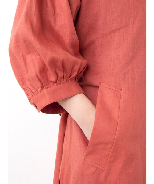 w closet（ダブルクローゼット）の「ボリューム袖ニュアンスコート（ジャケット/アウター・レディース・オレンジ/ベージュ/Lカーキ・FREE）」の11枚目の写真