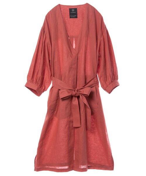 w closet（ダブルクローゼット）の「ボリューム袖ニュアンスコート（ジャケット/アウター・レディース・オレンジ/ベージュ/Lカーキ・FREE）」の3枚目の写真