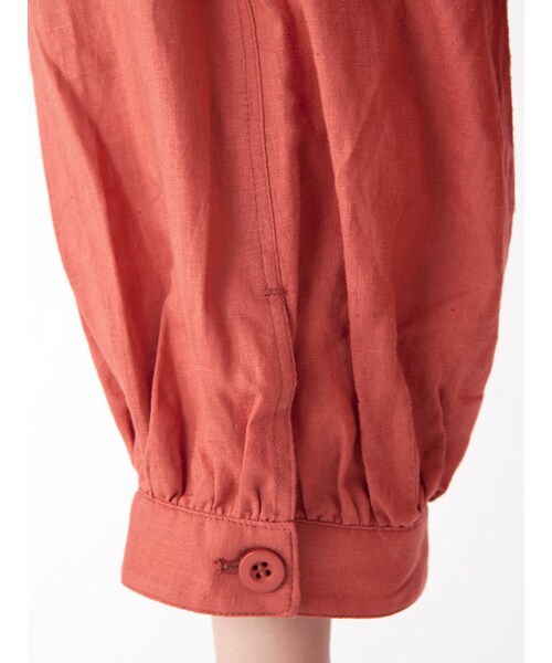 w closet（ダブルクローゼット）の「ボリューム袖ニュアンスコート（ジャケット/アウター・レディース・オレンジ/ベージュ/Lカーキ・FREE）」の9枚目の写真