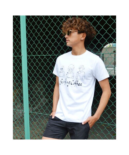 SURFING COFFEE(サーフィンコーヒー)の「(サーフィンコーヒー) "THREE HUMAN"Tシャツ(トップス・レディース・ブラウン/ホワイト/グレー・S/M/L/XL)」の2枚目の写真