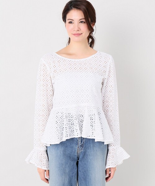 LIMITLESS LUXURY（リミットレスラグジュアリー）の「コットンレースプルオーバー（トップス・ホワイト/フリー/在庫あり）」の5枚目の写真