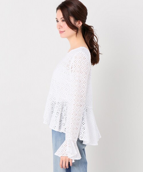 LIMITLESS LUXURY（リミットレスラグジュアリー）の「コットンレースプルオーバー（トップス・ホワイト/フリー/在庫あり）」の6枚目の写真
