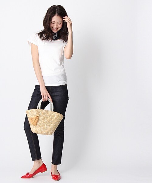 Andemiu（アンデミュウ）の「ビーズハンドルトートＢＡＧ（バッグ・ブラック/オレンジ/ナチュラル/カーキ）」の5枚目の写真