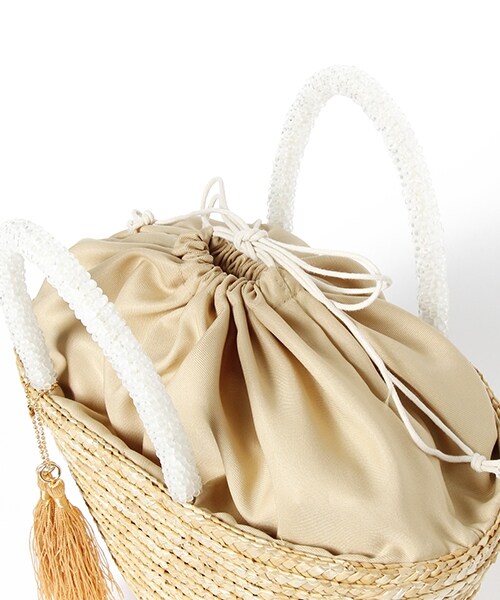 Andemiu（アンデミュウ）の「ビーズハンドルトートＢＡＧ（バッグ・ブラック/オレンジ/ナチュラル/カーキ）」の13枚目の写真