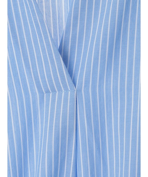 31 Sons de mode（トランテアン　ソン　ドゥ　モード）の「シャツ地襟付ノースリーブウエストリボンワンピース（ワンピース/ドレス・レディース・スタッフ身長:162cm/ブルー/オフホワイト・36/38）」の8枚目の写真