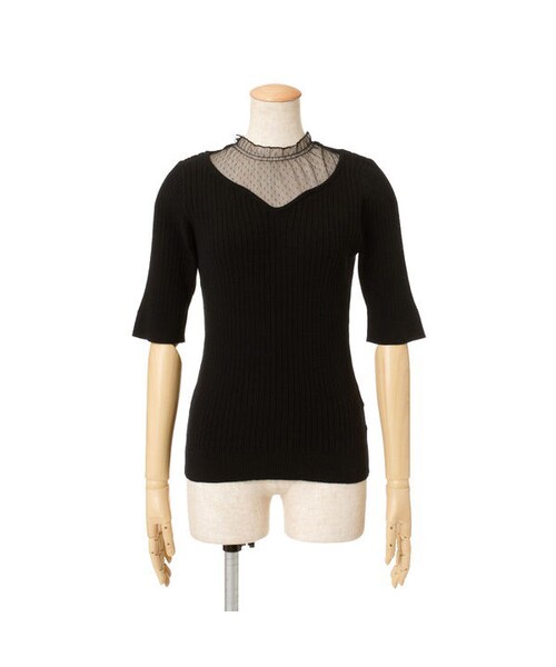 F i.n.t(フィント)の「チュールヨークリブニットプルオーバー/F&A(ニット/セーター・レディース・その他)」の1枚目の写真